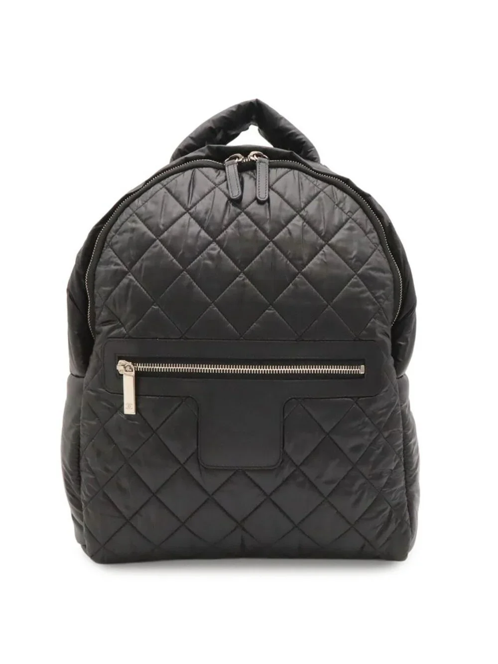 Chanel Coco Cocoon Backpack Quilted Nylon Leather Black Bordeaux